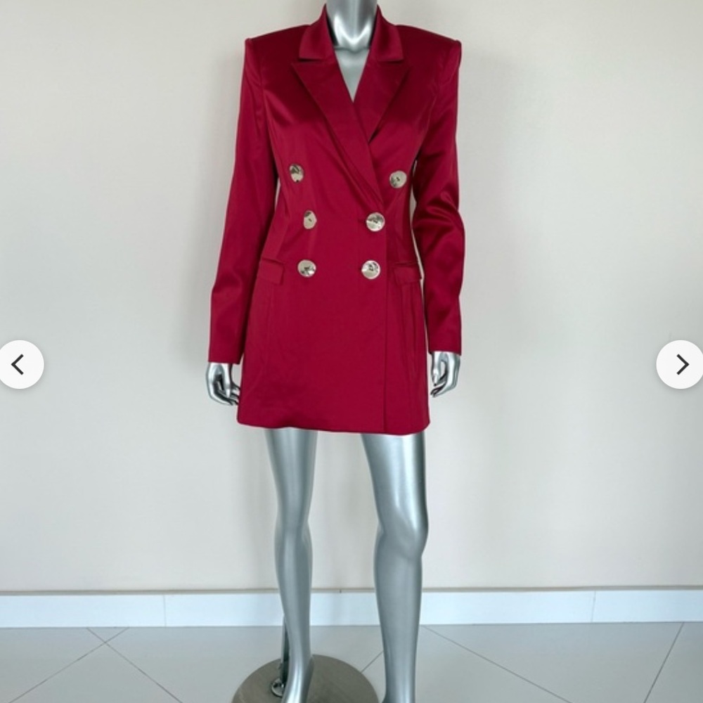 Ramy Brook Red Double-Breasted Jessica Blazer Dress